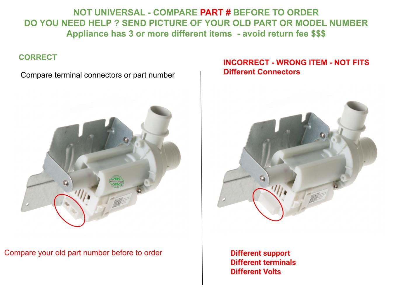 HANNING DPN40-069 製氷機 給水ポンプ 本体 Amazon.com: GLOB PRO SOLUTIONS DP040-068 Washer Pump hANNING DPo40